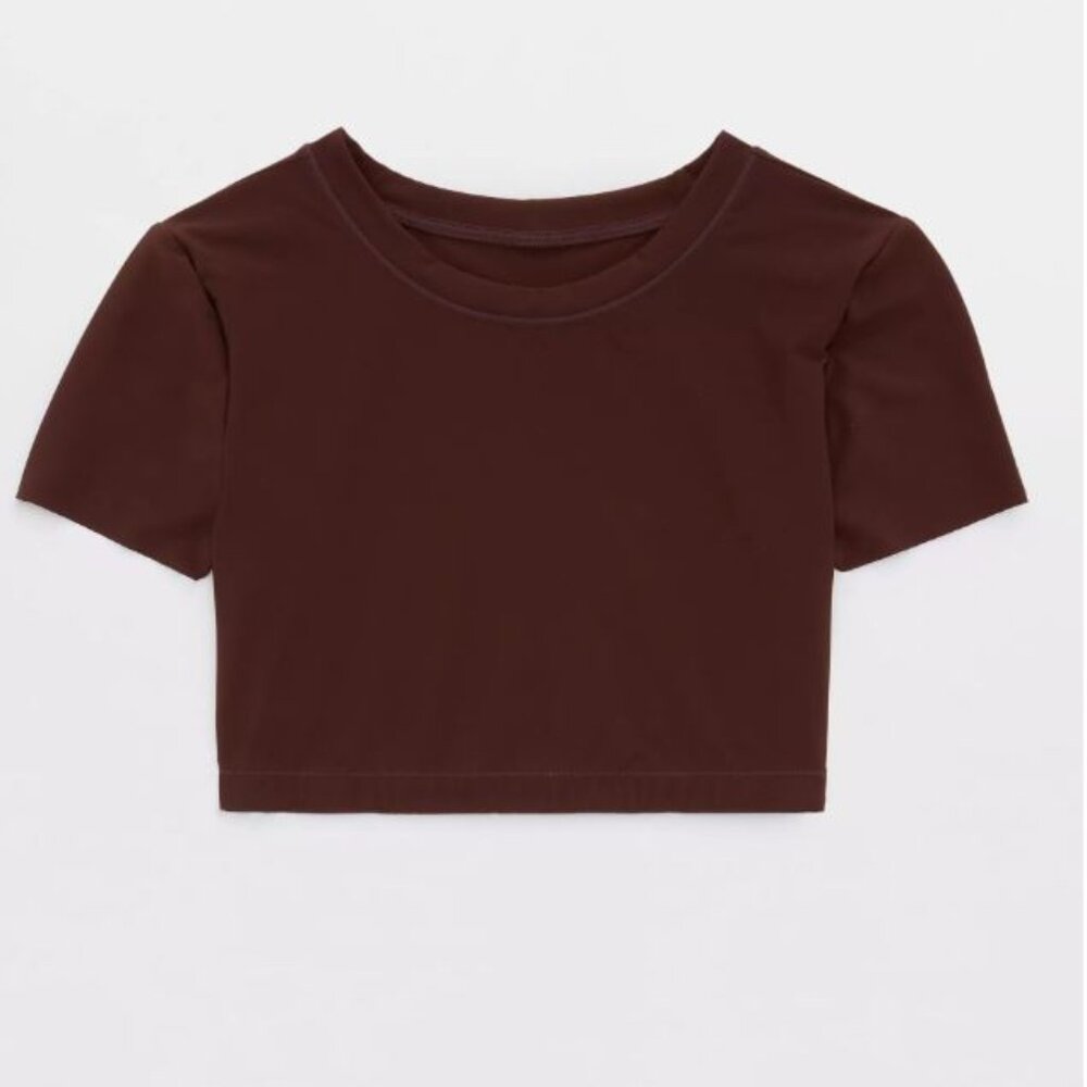 Aerie Brown SMOOTHEZ Seamless Crop Top T-shirt Bralette